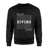 Custom Diving on a Sweatshirt With Mascot and Diver Name on a Sweatshirt