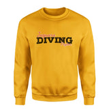 Custom Diving Mascot and Diver Name on a Sweatshirt with a Black Graphic
