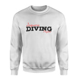 Custom Diving Mascot and Diver Name on a Sweatshirt with a Black Graphic