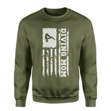 Diving Mom Vertical Flag on a Sweatshirt with a White Graphic