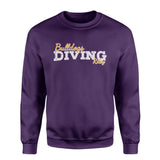 Custom Diving Mascot and Diver Name on a Sweatshirt with a White Graphic