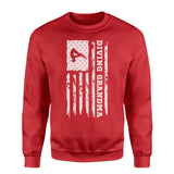 Diving Grandma Vertical Flag on a Sweatshirt with a White Graphic