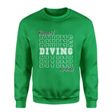 Custom Diving on a Sweatshirt With Mascot and Diver Name on a Sweatshirt