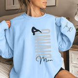 Personalized Diving Mom on a Sweatshirt With Mascot, Icon, and Diver Name on Sleeve on a Sweatshirt