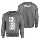 Diving Grandpa Vertical Flag With Diver Name on a Sweatshirt with a White Graphic