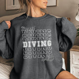 Custom Diving on a Sweatshirt With Mascot and Diver Name on a Sweatshirt