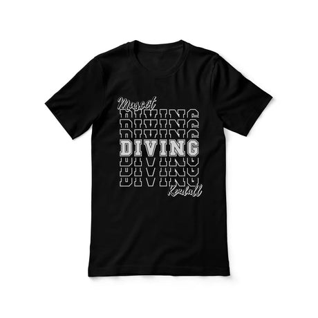 Custom Diving Shirt With Mascot and Diver Name on a Unisex T-Shirt