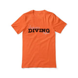 Custom Diving Mascot and Diver Name on a Unisex T-Shirt with a Black Graphic