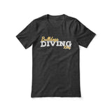 Custom Diving Mascot and Diver Name on a Unisex T-Shirt with a White Graphic