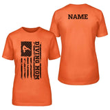 Diving Mom Vertical Flag With Diver Name on a Unisex T-Shirt with a Black Graphic