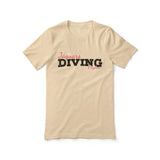 Custom Diving Mascot and Diver Name on a Unisex T-Shirt with a Black Graphic