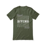 Custom Diving Shirt With Mascot and Diver Name on a Unisex T-Shirt