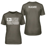 Diving Grandma Horizontal Flag With Diver Name on a Unisex T-Shirt with a White Graphic