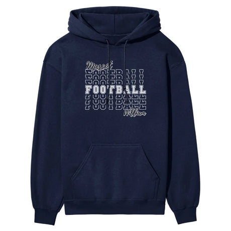 Custom Football on a Sweatshirt With Mascot and Football Player Name on a Hoodie