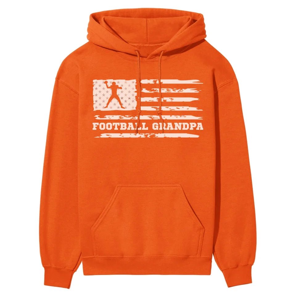 Football Grandpa Horizontal Flag on a Hoodie with a White Graphic