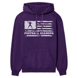 Football Grandpa Horizontal Flag on a Hoodie with a White Graphic