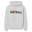 Custom Football Mascot and Football Player Name on a Hoodie with a Black Graphic