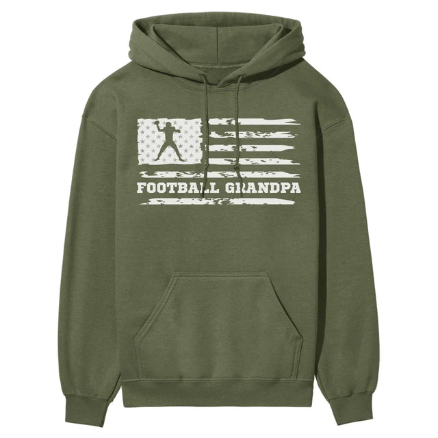 Football Grandpa Horizontal Flag on a Hoodie with a White Graphic