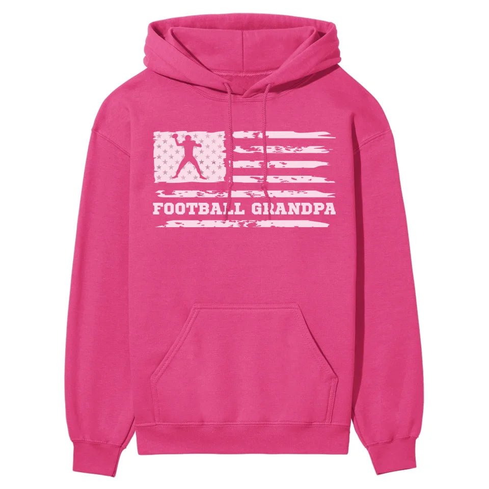 Football Grandpa Horizontal Flag on a Hoodie with a White Graphic
