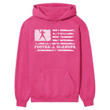 Football Grandpa Horizontal Flag on a Hoodie with a White Graphic