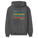 Personalized Football Football Football on a Hoodie With Mascot and Football Player Name on a Hoodie