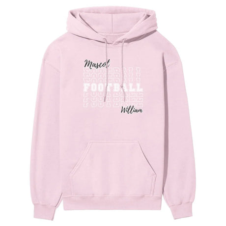 Custom Football on a Sweatshirt With Mascot and Football Player Name on a Hoodie