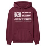 Football Grandpa Horizontal Flag on a Hoodie with a White Graphic