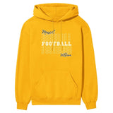 Custom Football on a Sweatshirt With Mascot and Football Player Name on a Hoodie