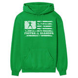 Football Grandpa Horizontal Flag on a Hoodie with a White Graphic