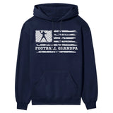 Football Grandpa Horizontal Flag on a Hoodie with a White Graphic