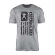 Football Dad Vertical Flag on a Men's T-Shirt with a Black Graphic