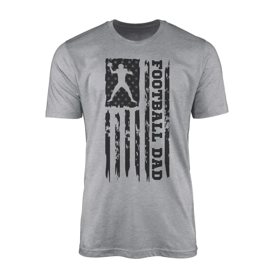 Football Dad Vertical Flag on a Men's T-Shirt with a Black Graphic