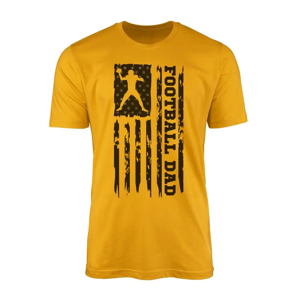 Football Dad Vertical Flag on a Men's T-Shirt with a Black Graphic