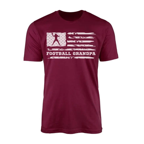 Football Grandpa Horizontal Flag on a Men's T-Shirt with a White Graphic