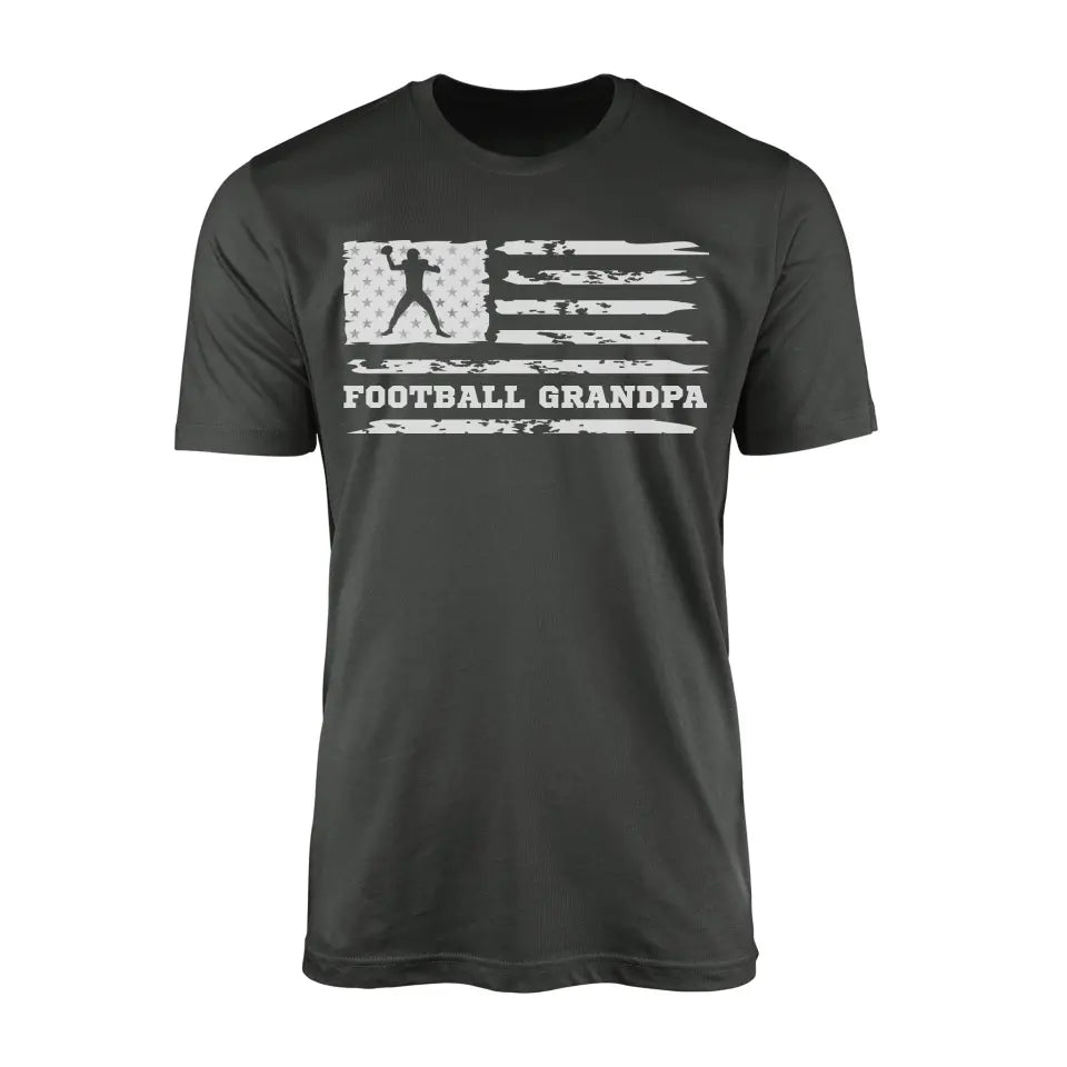 Football Grandpa Horizontal Flag on a Men's T-Shirt with a White Graphic