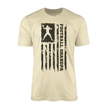 Football Grandpa Vertical Flag on a Men's T-Shirt with a Black Graphic