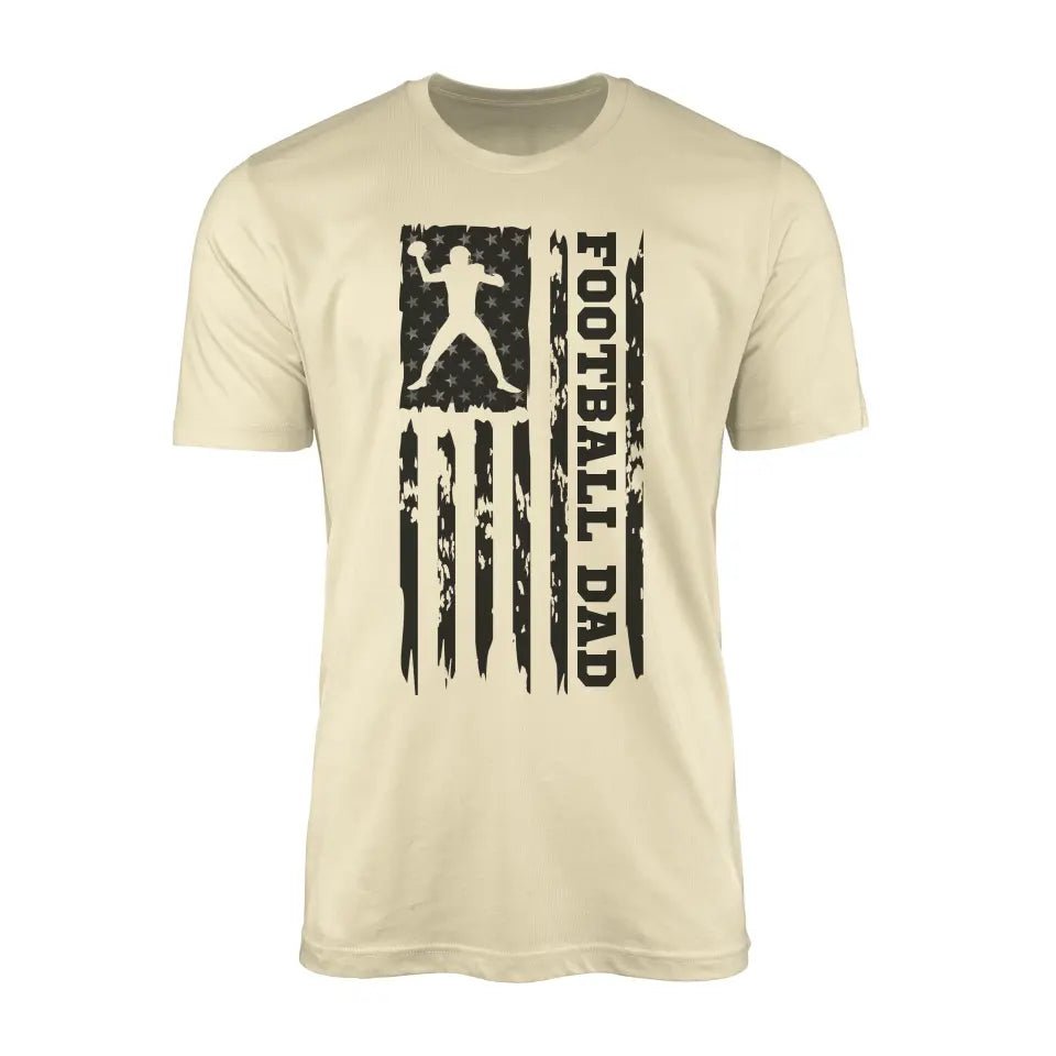 Football Dad Vertical Flag on a Men's T-Shirt with a Black Graphic