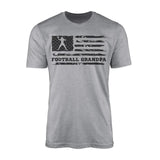 Football Grandpa Horizontal Flag on a Men's T-Shirt with a Black Graphic