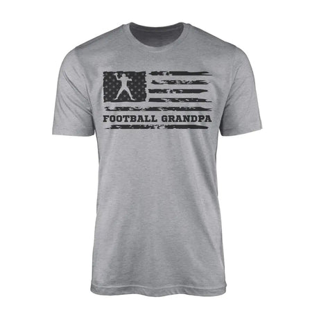 Football Grandpa Horizontal Flag on a Men's T-Shirt with a Black Graphic