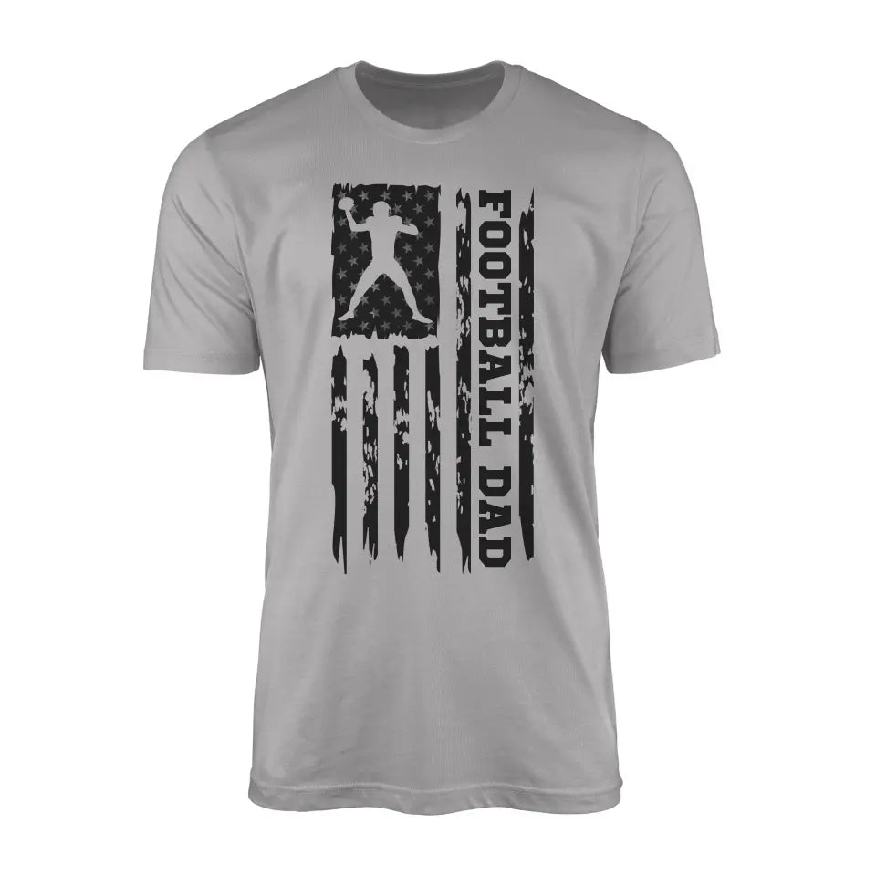 Football Dad Vertical Flag on a Men's T-Shirt with a Black Graphic