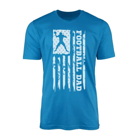 Football Dad Vertical Flag on a Men's T-Shirt with a White Graphic