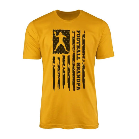 Football Grandpa Vertical Flag on a Men's T-Shirt with a Black Graphic