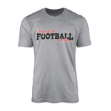 Custom Football Mascot and Football Player Name on a Men's T-Shirt with a Black Graphic