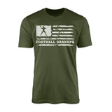 Football Grandpa Horizontal Flag on a Men's T-Shirt with a White Graphic