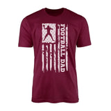 Football Dad Vertical Flag on a Men's T-Shirt with a White Graphic