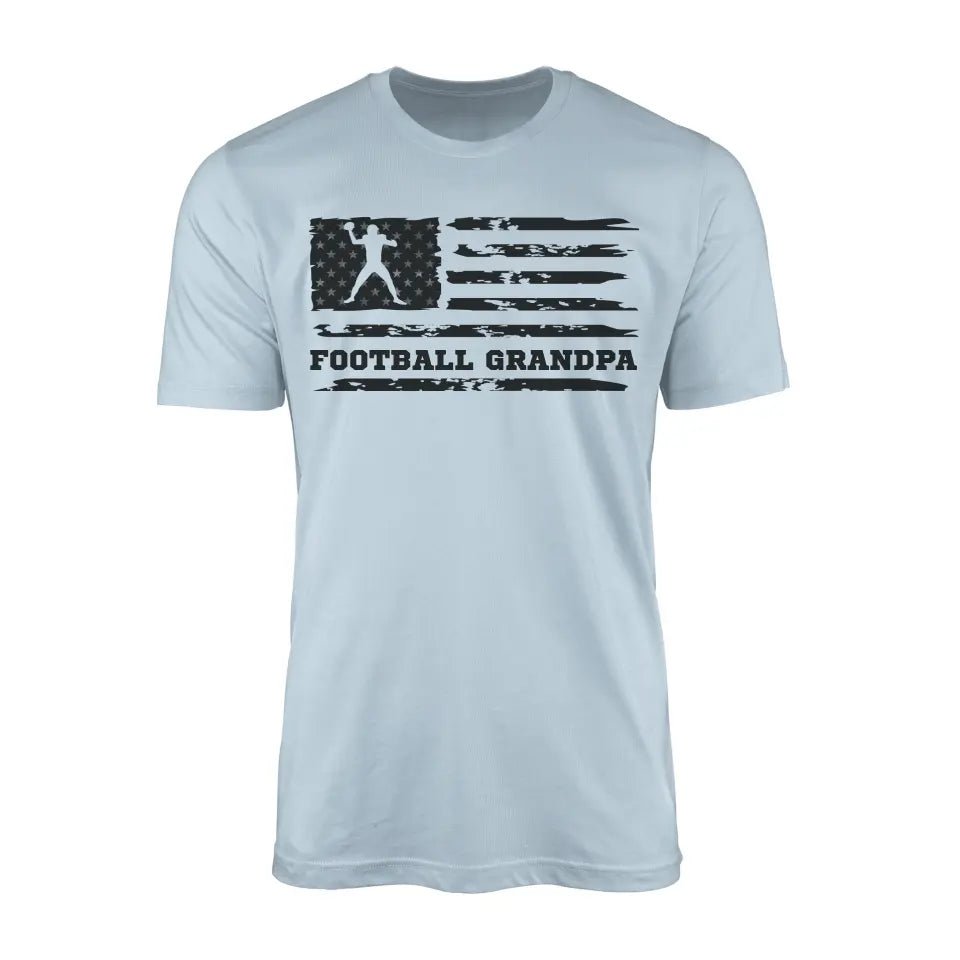 Football Grandpa Horizontal Flag on a Men's T-Shirt with a Black Graphic