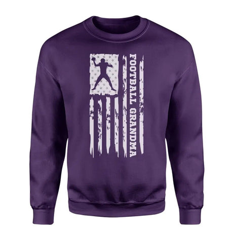 Football Grandma Vertical Flag on a Sweatshirt with a White Graphic