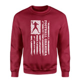 Football Grandma Vertical Flag on a Sweatshirt with a White Graphic