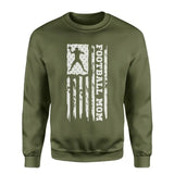 Football Mom Vertical Flag on a Sweatshirt with a White Graphic