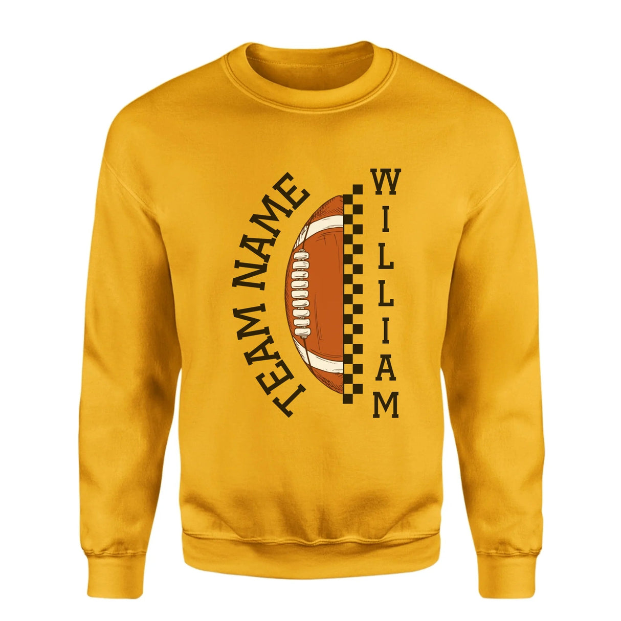 Personalized Football on a Sweatshirt With Team and Football Player Name on a Sweatshirt